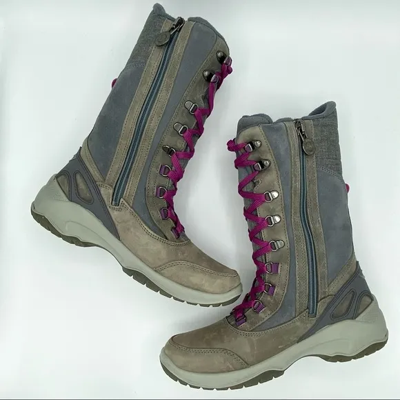 Santana Canada Grey Purple Mohawk Fleece Lined Waterproof Boot Size 8