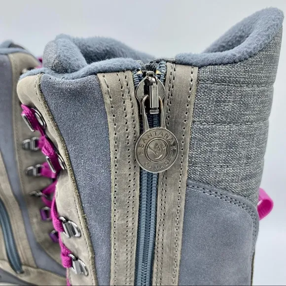 Santana Canada Grey Purple Mohawk Fleece Lined Waterproof Boot Size 8