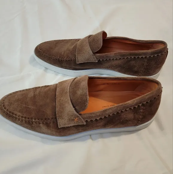 Santoni Italian Suede Loafers