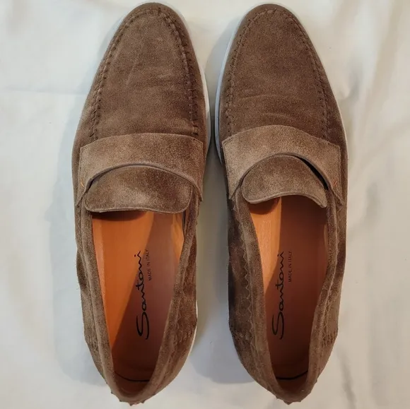 Santoni Italian Suede Loafers