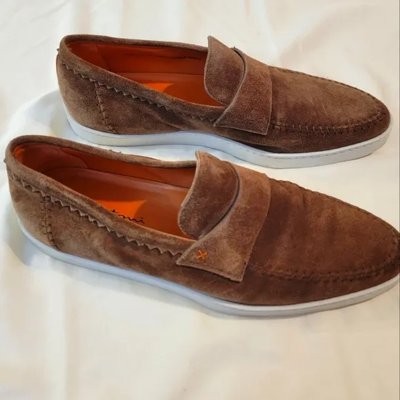 Santoni Italian Suede Loafers