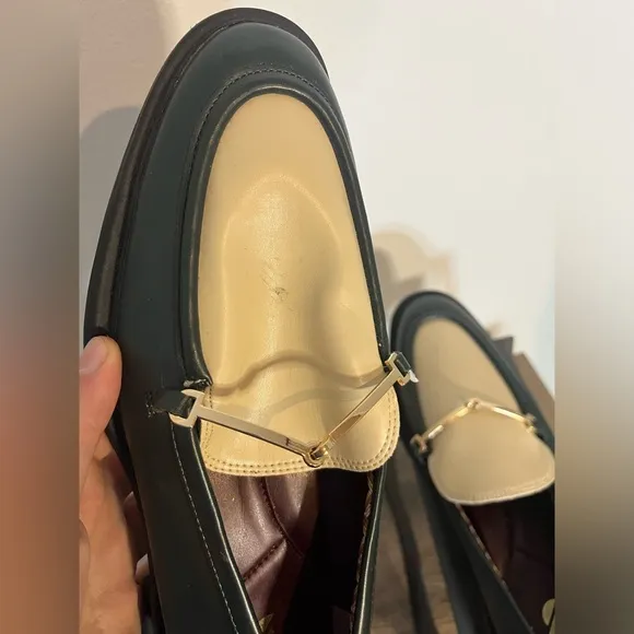 SARTO by Franco Sarto Eda Gold Metal Accent Italian Inspo ChunkySole Loafers Sz9