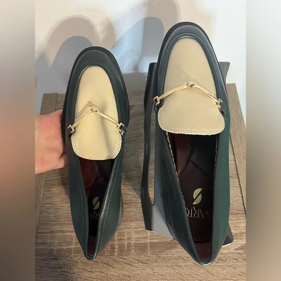 SARTO by Franco Sarto Eda Gold Metal Accent Italian Inspo ChunkySole Loafers Sz9