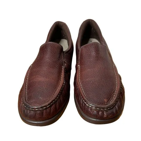SAS 11 Side Gore Moc ToeLeather Slip On Loafers COMFORT WAlKing Shoe Brown
