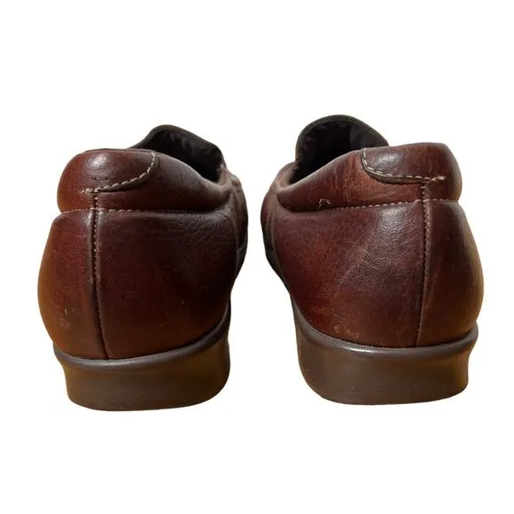 SAS 11 Side Gore Moc ToeLeather Slip On Loafers COMFORT WAlKing Shoe Brown
