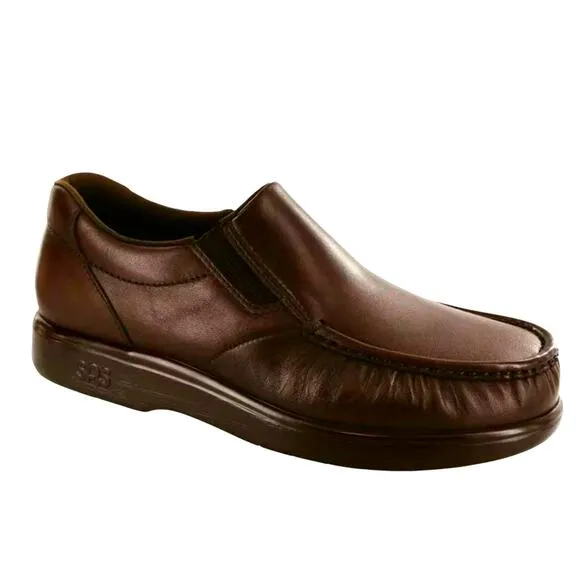 SAS 11 Side Gore Moc ToeLeather Slip On Loafers COMFORT WAlKing Shoe Brown