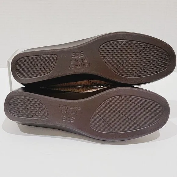 SAS Dream Mushroom Snake Embossed Leather Shoes Womens Sz 8.5 S Slip-On Loafers