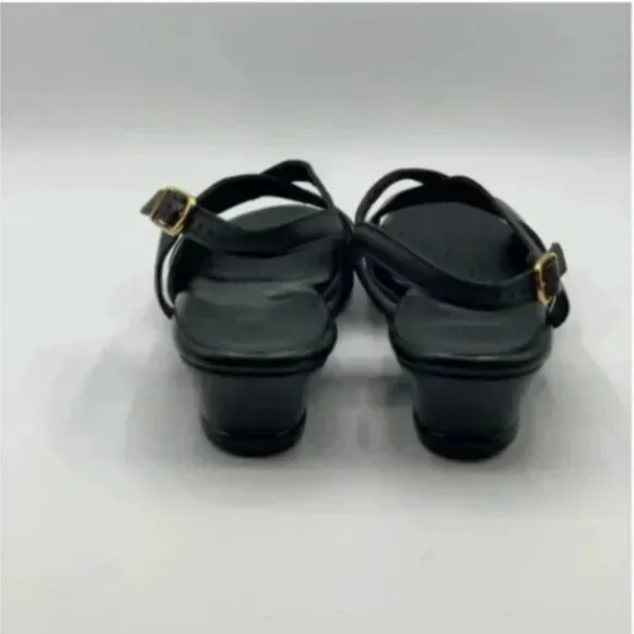 SAS Leather Caress Black Ortho Comfort Sandals Size 9