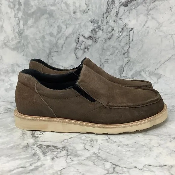 SAS Size 10 W Trail Brown Hangout Leather Loafers Shoes Slip On BR3-11