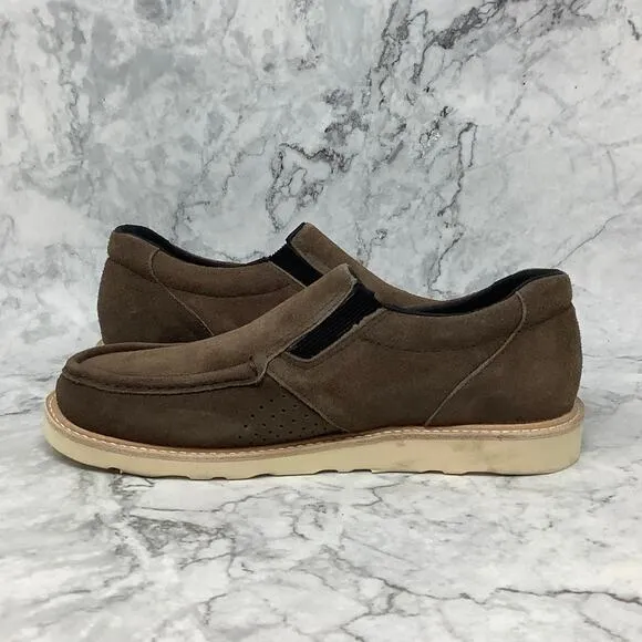 SAS Size 10 W Trail Brown Hangout Leather Loafers Shoes Slip On BR3-11