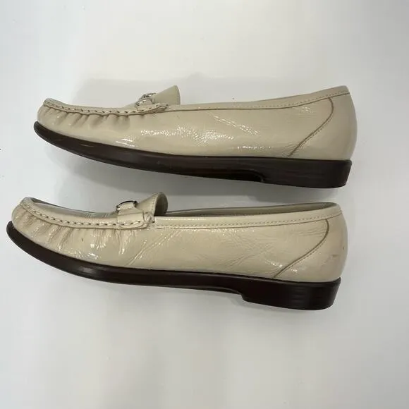 SAS Tripad Comfort Slip-On Loafers Horsebit Patent Leather Beige | Size: 9.5M