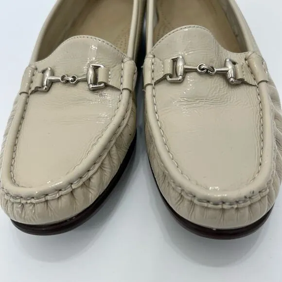 SAS Tripad Comfort Slip-On Loafers Horsebit Patent Leather Beige | Size: 9.5M
