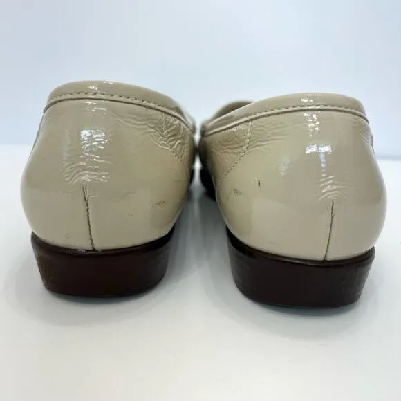 SAS Tripad Comfort Slip-On Loafers Horsebit Patent Leather Beige | Size: 9.5M