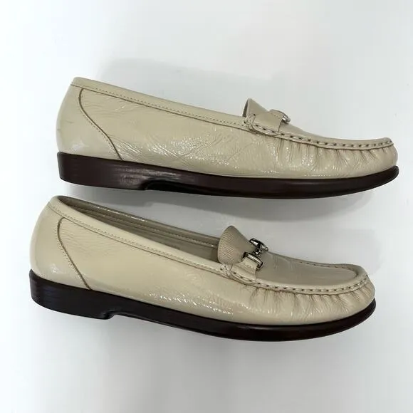SAS Tripad Comfort Slip-On Loafers Horsebit Patent Leather Beige | Size: 9.5M