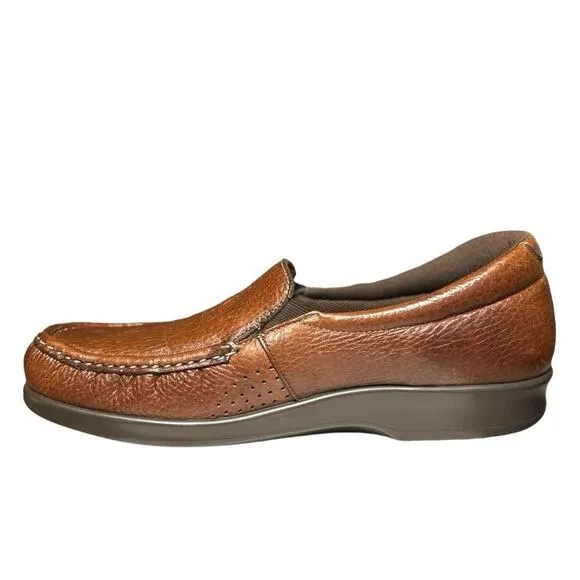 SAS Women’s Twin Slip On Leather Loafers Brown Size 9 Slim
