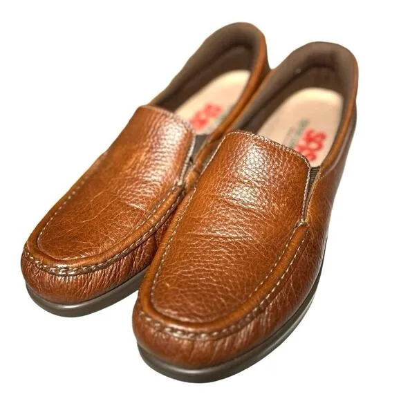 SAS Women’s Twin Slip On Leather Loafers Brown Size 9 Slim