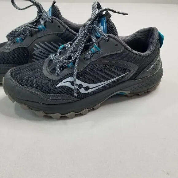 Saucony Excursion TR15 Womens 9.5W Wide Black Teal Trail Running Shoes S10671-20