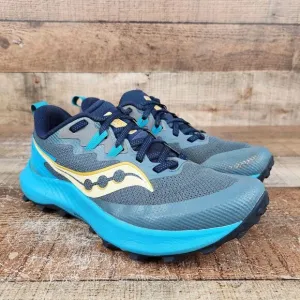 Saucony Peregrine 14 Women Size 8 Blue Trail Athletic Gym Train Running Sneakers