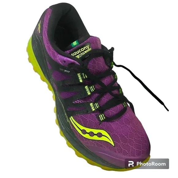 Saucony Xodus Iso Purple/Citrin S10325-4 Running/ Trail Sneakers Shoes size 9