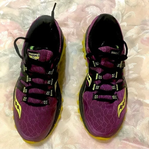 Saucony Xodus Iso Purple/Citrin S10325-4 Running/ Trail Sneakers Shoes size 9