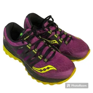 Saucony Xodus Iso Purple/Citrin S10325-4 Running/ Trail Sneakers Shoes size 9