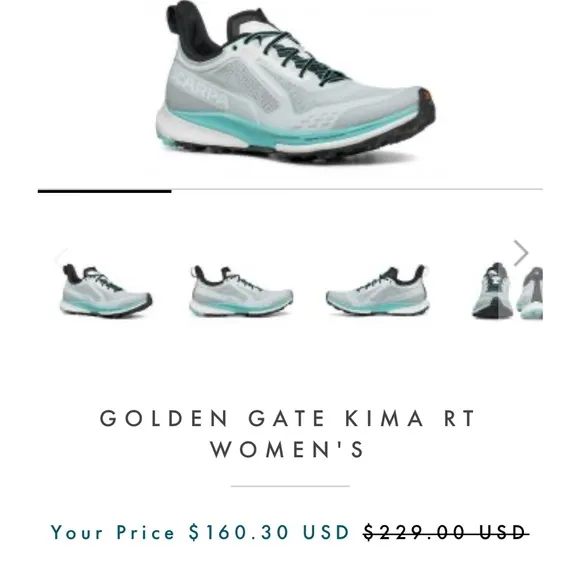 Scarpa Golden Gate Kima RT Women’s 11 Men's 10 Trail Running Sneaker Aruba Blue