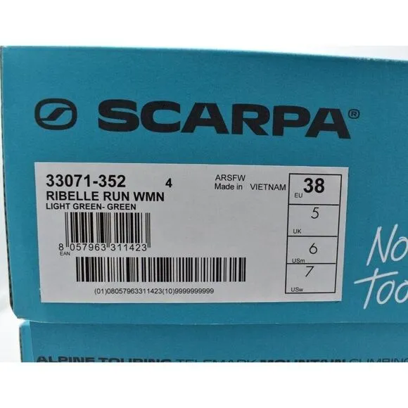 Scarpa Womens EU 38 US 7 Ribelle Run Light Green Trail Running Shoes Sneakers