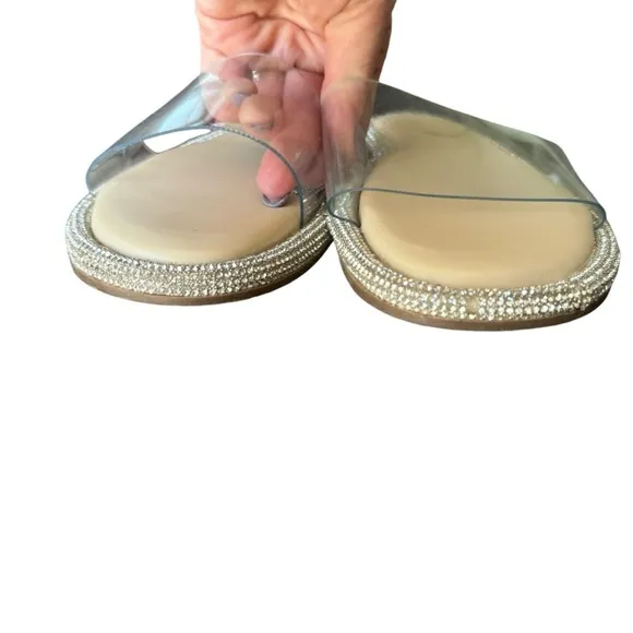 Schutz - Alcina Clear Strap Rhinestone Sandals Sz 8.5