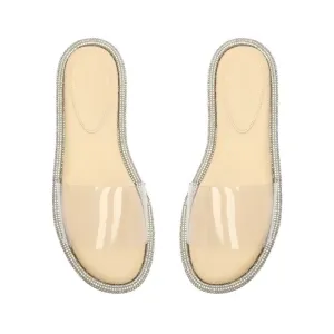 Schutz - Alcina Clear Strap Rhinestone Sandals Sz 8.5