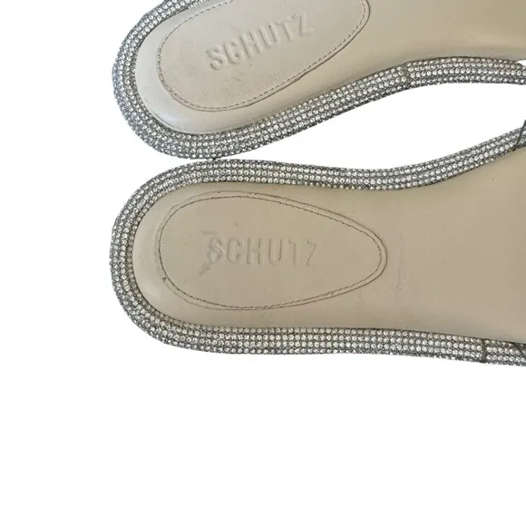 Schutz - Alcina Clear Strap Rhinestone Sandals Sz 8.5
