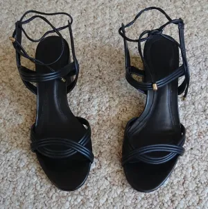 Schutz Brynn Mid Block Leather Sandal size 36.5