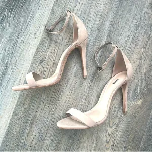 Schutz classic ankle strap suede nude sandals