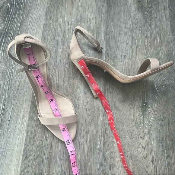 Schutz classic ankle strap suede nude sandals