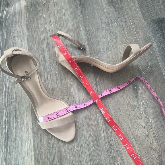 Schutz classic ankle strap suede nude sandals