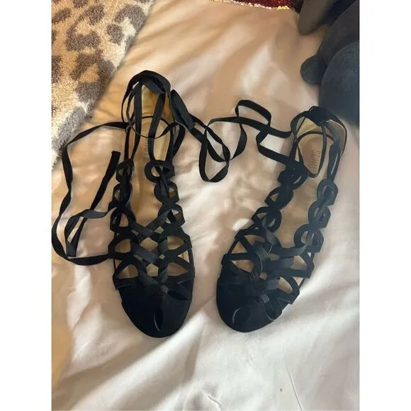 SCHUTZ fedora lace up ballerina flats - shoes sz 10