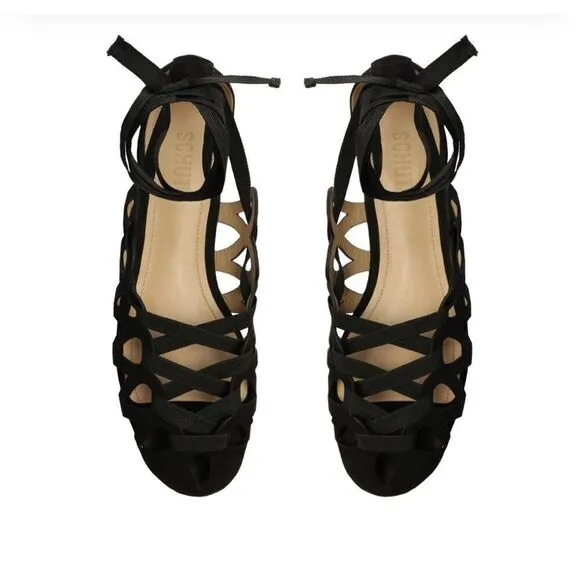 SCHUTZ fedora lace up ballerina flats - shoes sz 10