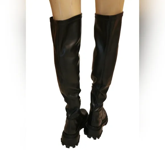 Schutz Kendy Up Leather Boot Color Black Size 10B NWB