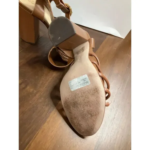 Schutz Mahi Block Sandals in New Caramelo 9 Womens High Heels