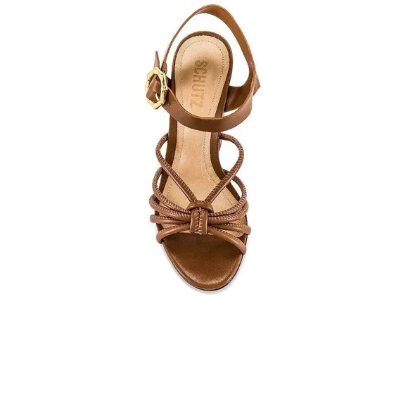Schutz Mahi Block Sandals in New Caramelo 9 Womens High Heels