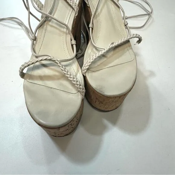 Schutz Maxima Cutout Platform  clogs sandals lace up Size 7,5