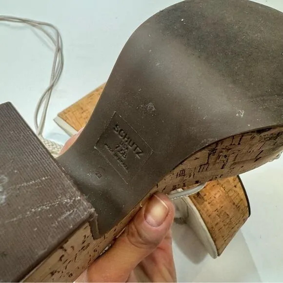 Schutz Maxima Cutout Platform  clogs sandals lace up Size 7,5
