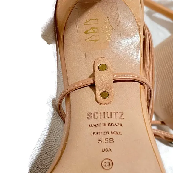 SCHUTZ  VIKKI LEATHER SANDALS