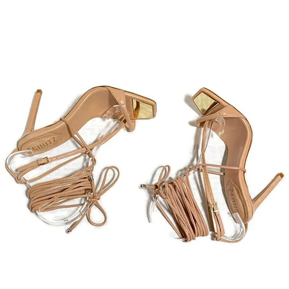 SCHUTZ  VIKKI LEATHER SANDALS