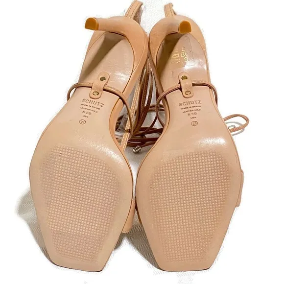 SCHUTZ  VIKKI LEATHER SANDALS