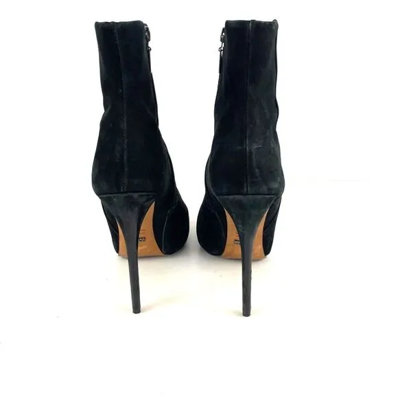 Schutz Womens Boots Platform Black Suede Leather High Heels Size 9.5B