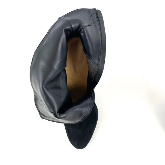 Schutz Womens Boots Platform Black Suede Leather High Heels Size 9.5B