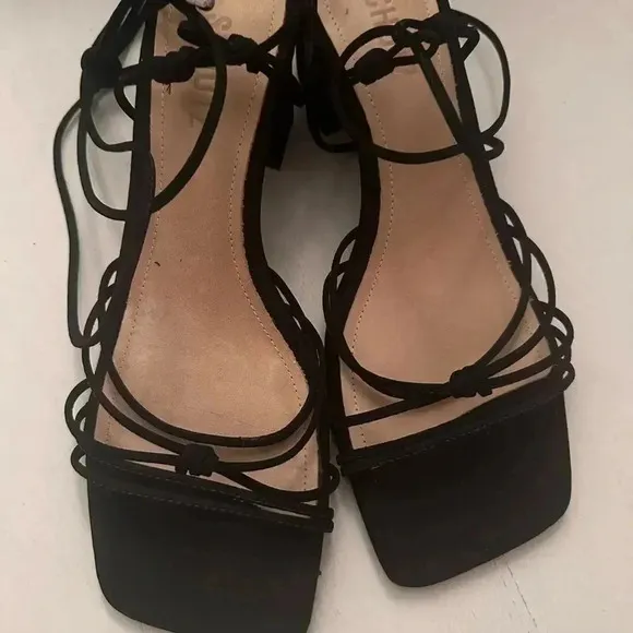 SCHUTZ Suede Block Wrap Around Sandals S 7,5