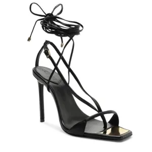 SCHUTZ Vikki Ankle Tie High Heel Sandals in Black SZ 8
