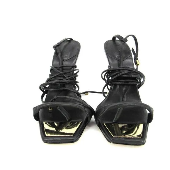 SCHUTZ Vikki Ankle Tie High Heel Sandals in Black SZ 8