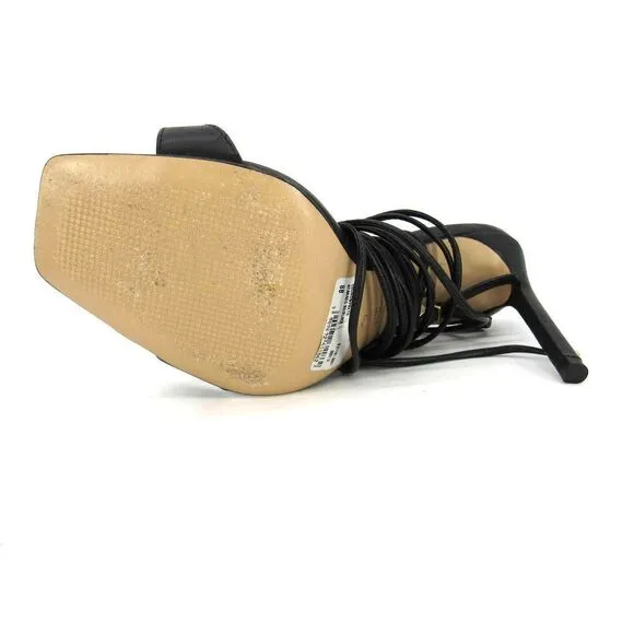 SCHUTZ Vikki Ankle Tie High Heel Sandals in Black SZ 8